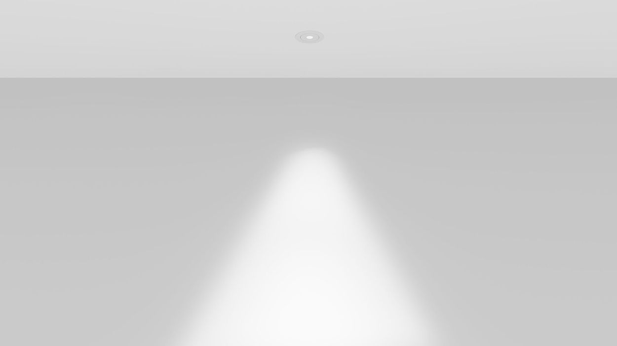 Световой конус от потолочного встраиваемого светильника